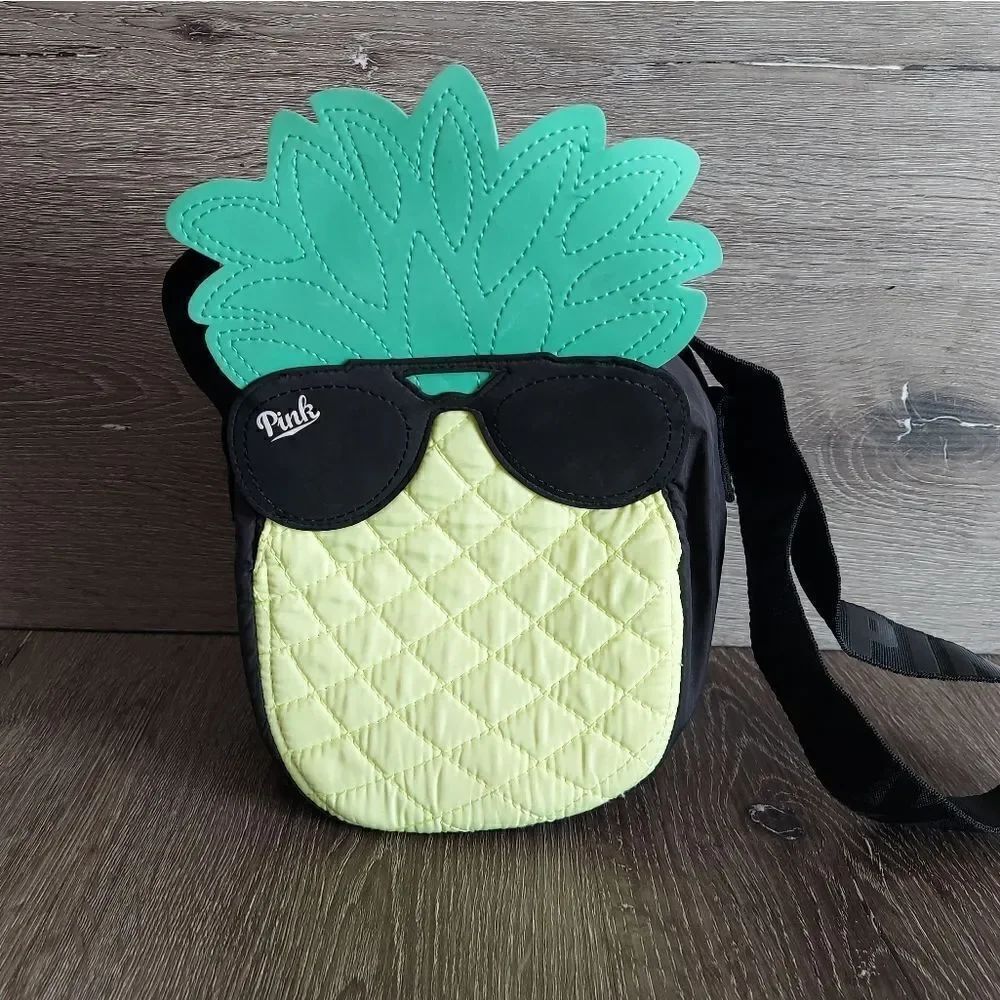 VS PINK Black/yellow Pineapple Cooler/Lunch Bag